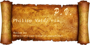 Philipp Valéria névjegykártya