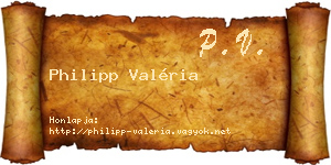 Philipp Valéria névjegykártya